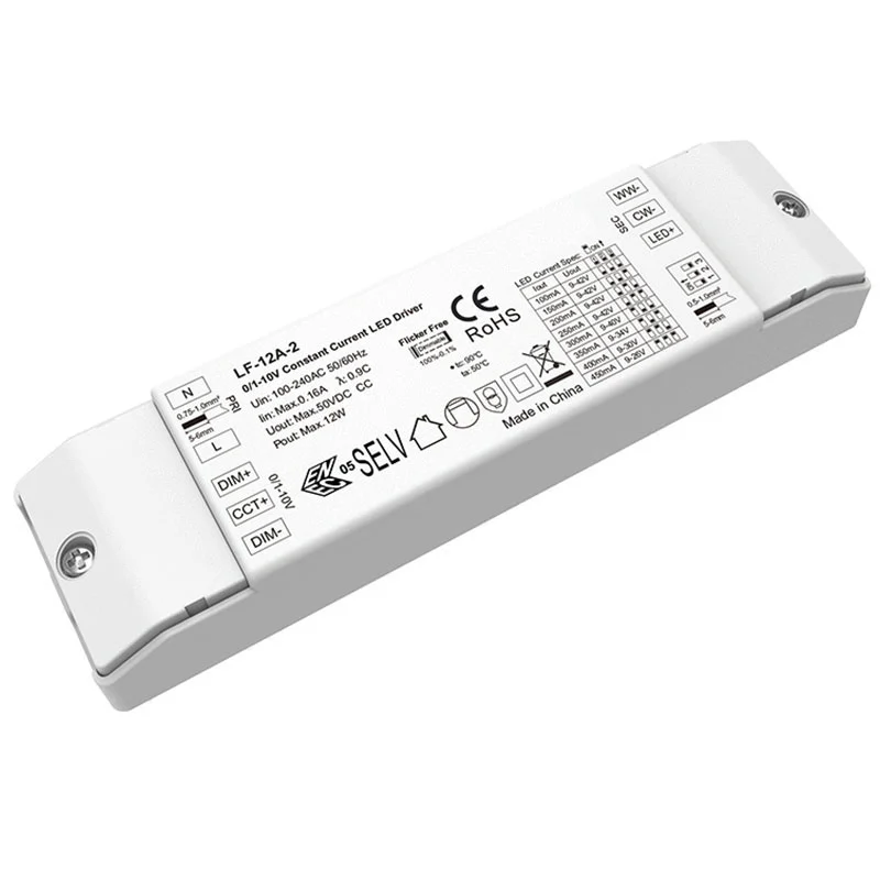 12W konštantný prúd 0-10V CCT stmievateľný LED ovládač