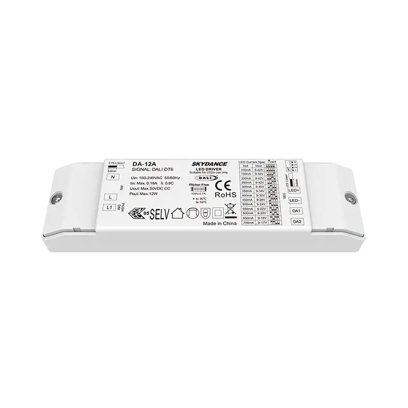 12W Stmievateľný LED ovládač DALI s konštantným prúdom