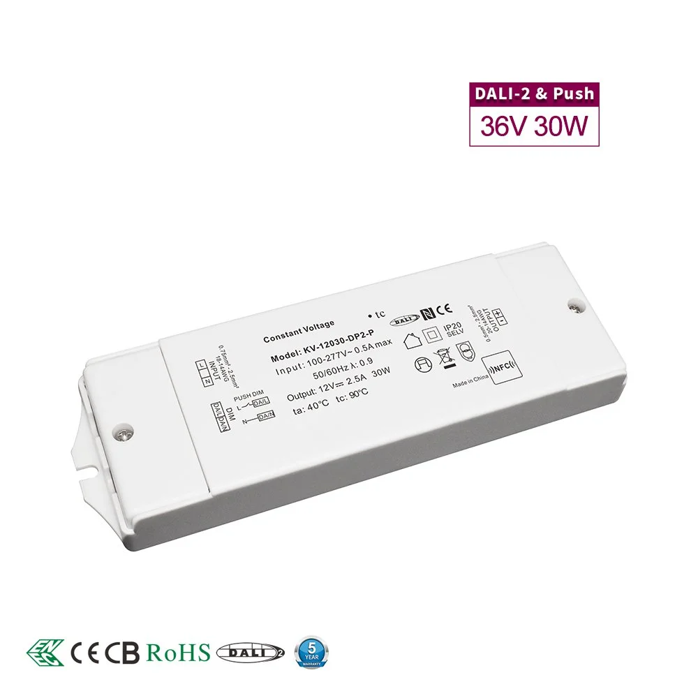 36V konštantné napätie 30W DALI stmievateľný LED ovládač