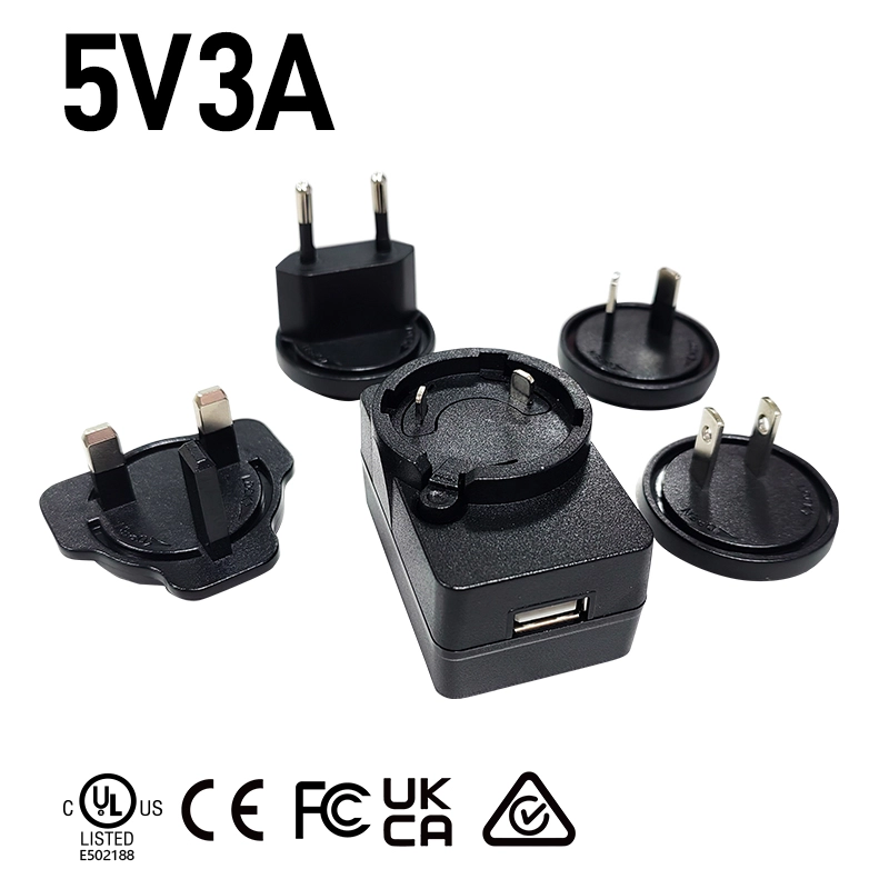 5V 3A vymeniteľná USB nabíjačka