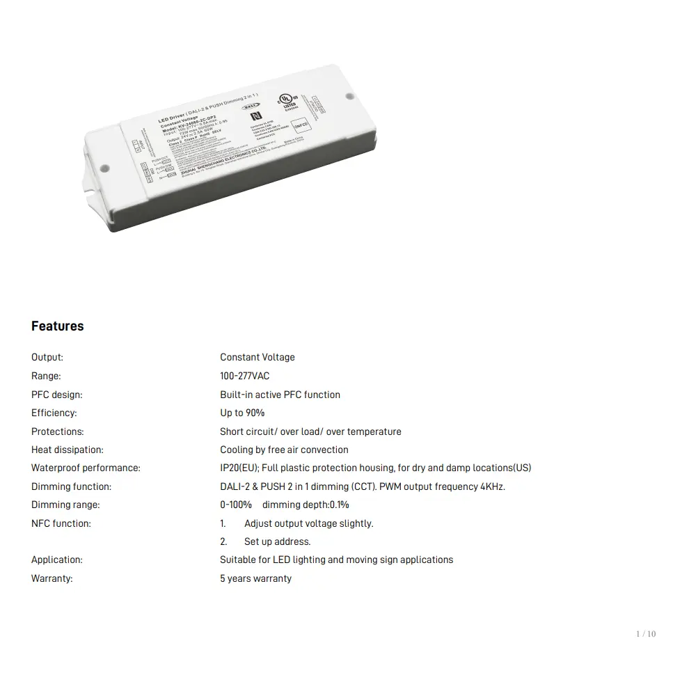 60W TUYA Zigbee CCT stmievateľný LED ovládač