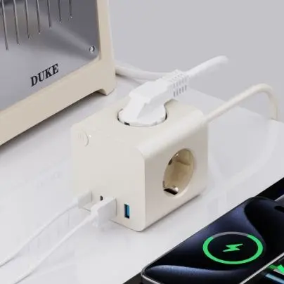 EU Power Strip s 25W PD USB 3 AC výstupmi