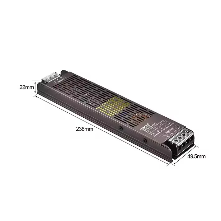 Ultra tenký alebo tenký 100W 12V/24V spínaný napájací zdroj s jedným výstupom